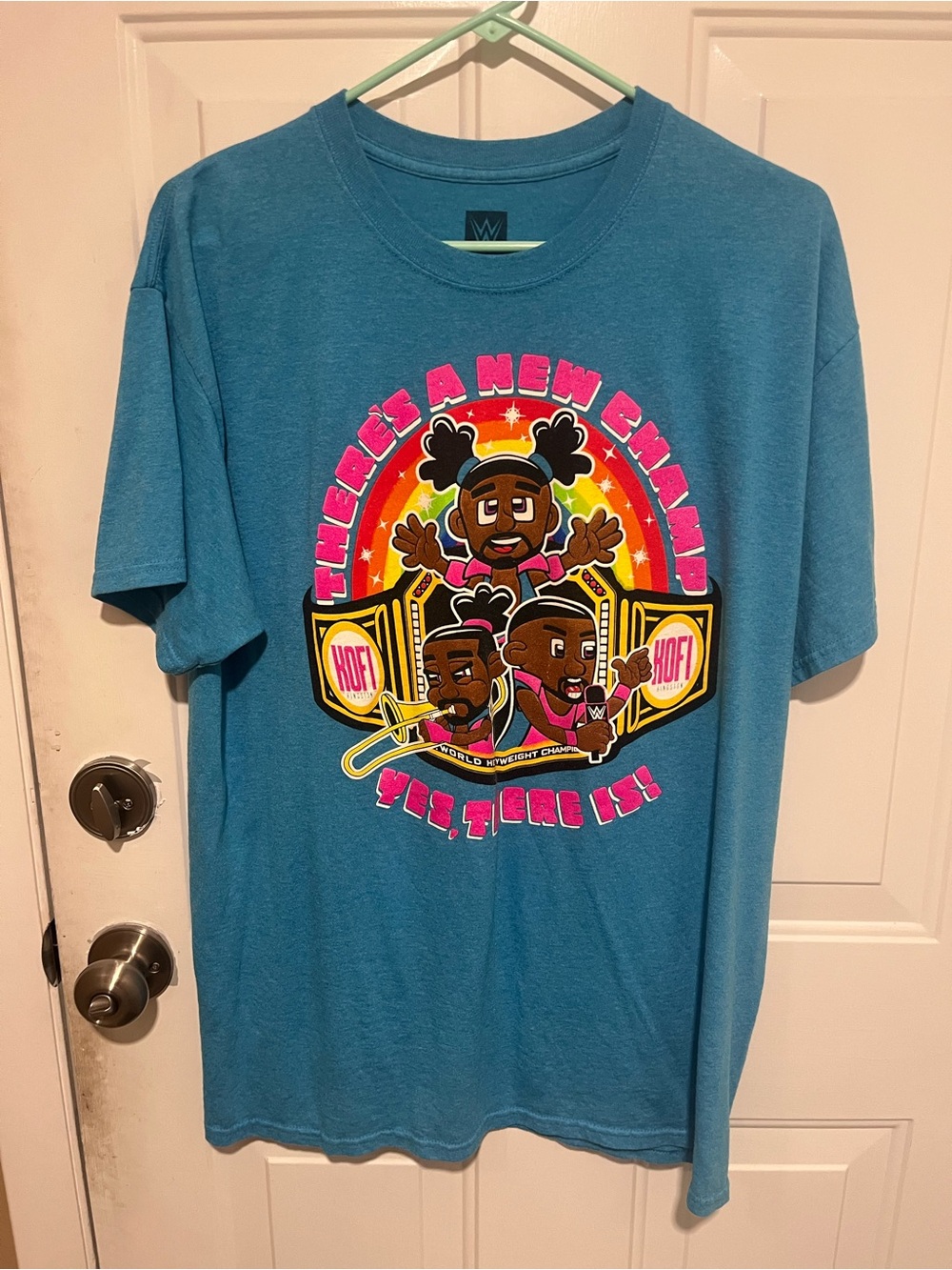 WWE Kofi Kingston ‘There’s A New Champ, Yes There Is” Tshirt Men’s Large